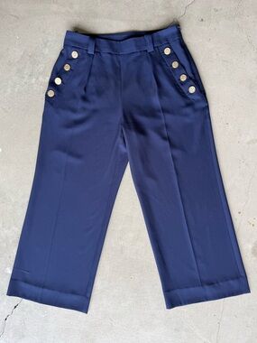 DKNY / Cropped Trouser Pants / Navy